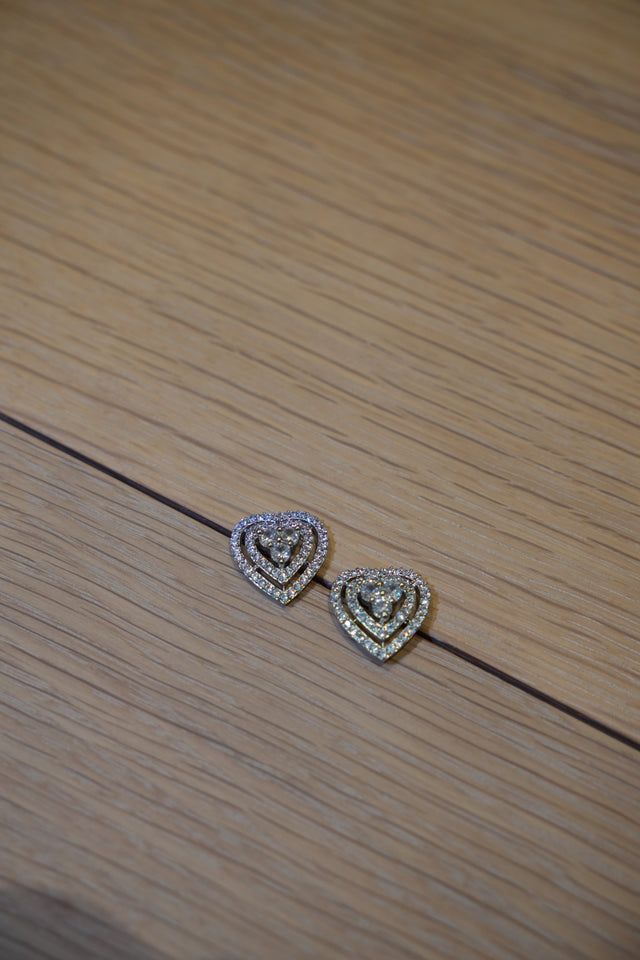 Heart-Shaped Sparkle Earrings