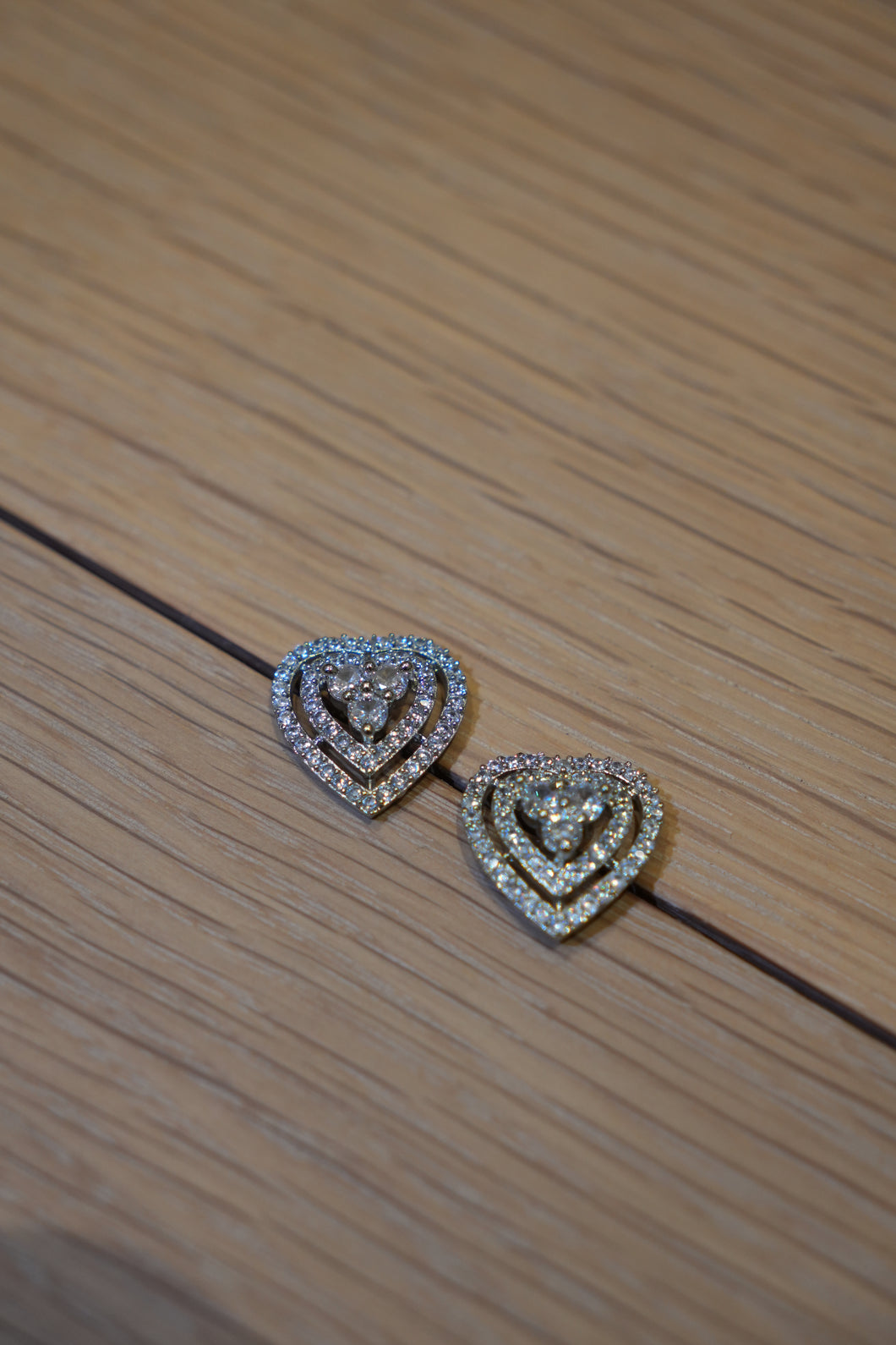 Heart-Shaped Sparkle Earrings