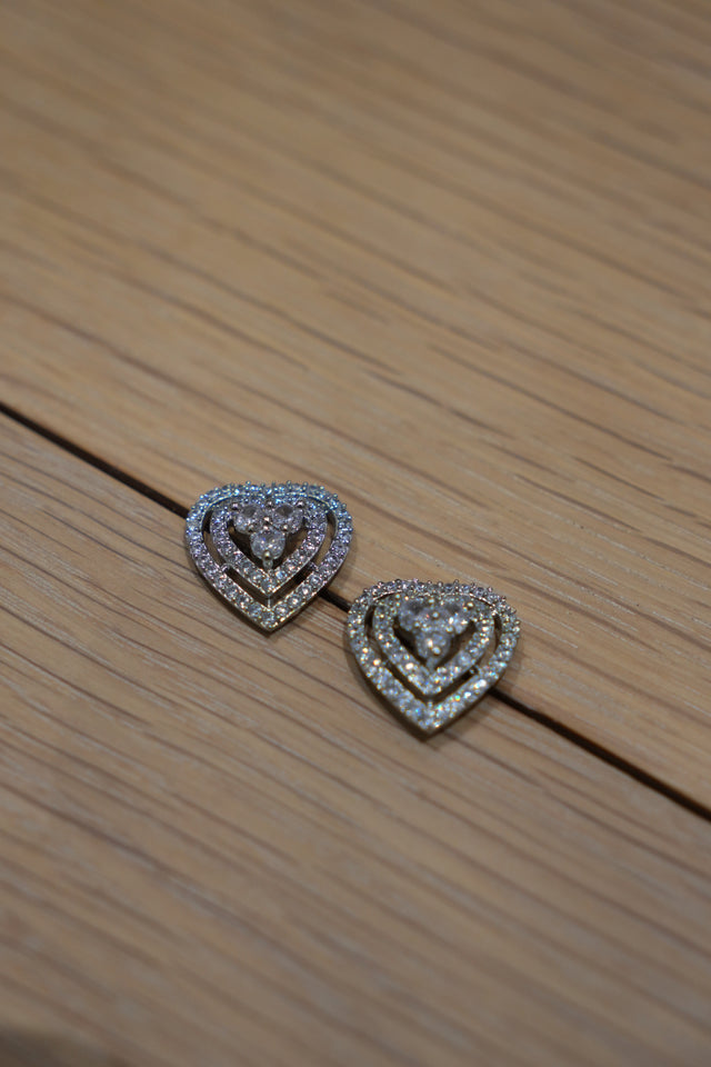 Heart-Shaped Sparkle Earrings