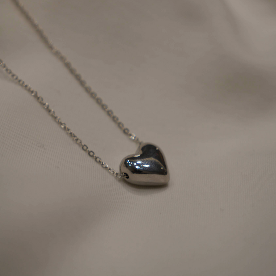 Heart Shaped Solid Pendant with Chain