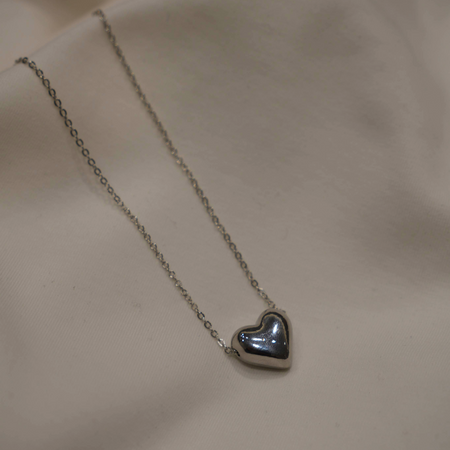 Heart Shaped Solid Pendant with Chain