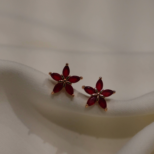 Red Star Ear Rings