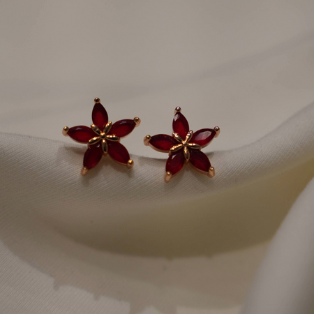 Red Star Ear Rings